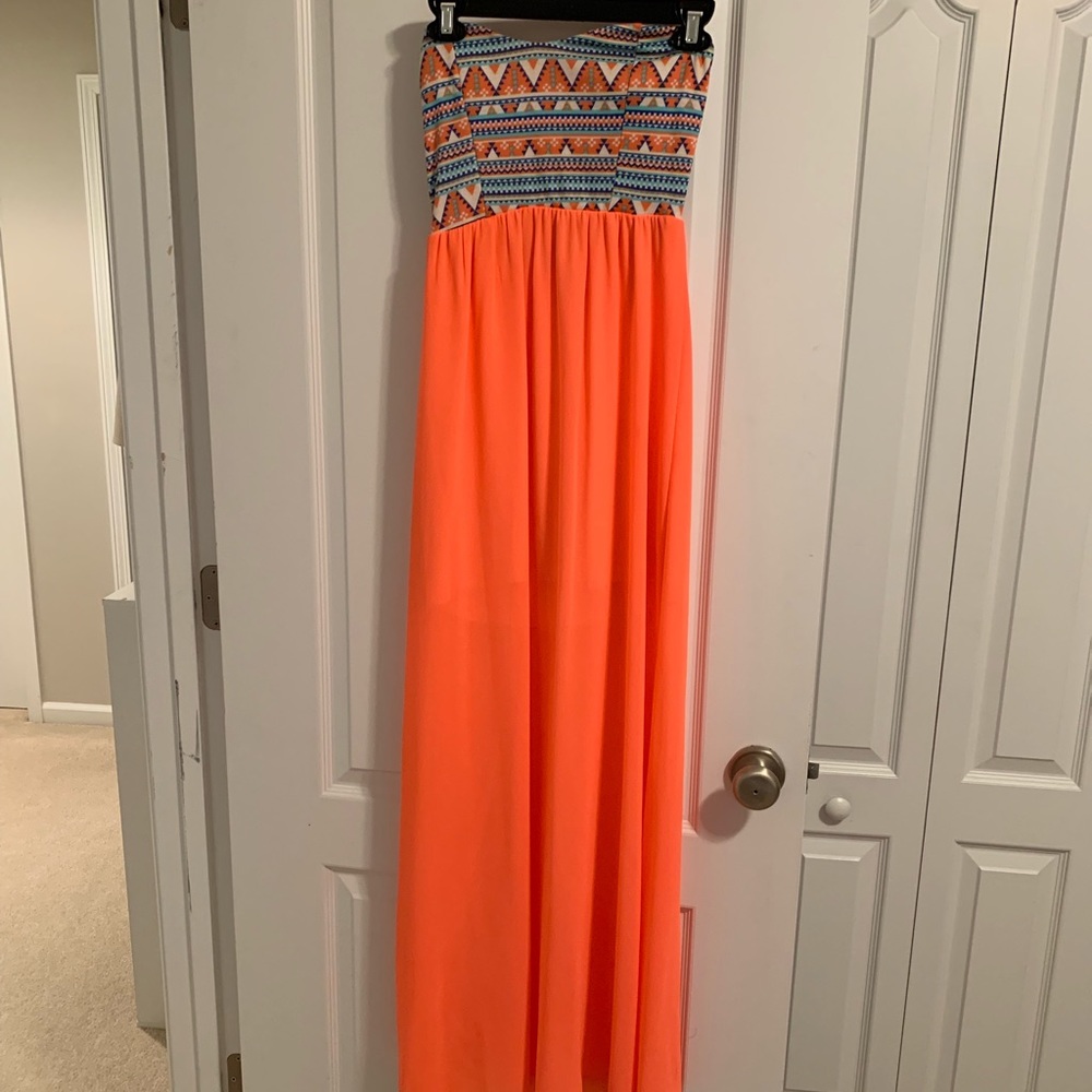 Strapless maxi dress